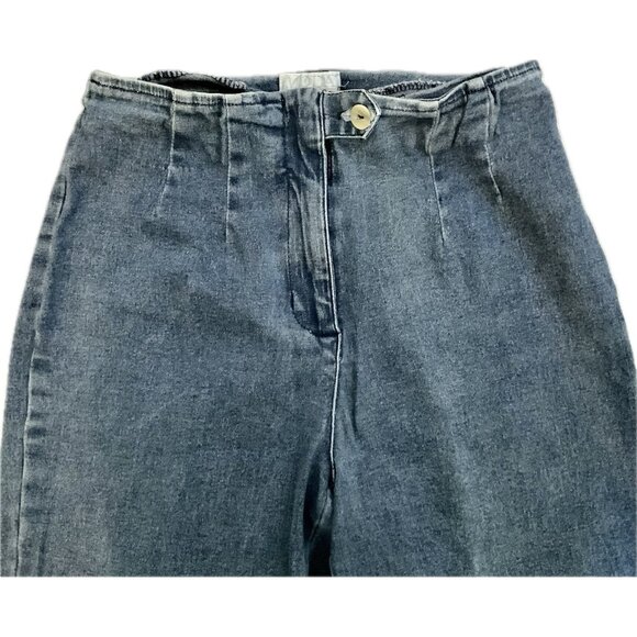 Vtg Victoria Secret Moda Intl Jeans Women Sz 2 Stretch Blue Denim Pleated Waist - Picture 2 of 11
